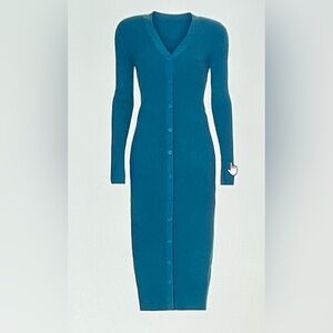 Ronny Kobo Collection Deep Blue Long Sleeve Dress